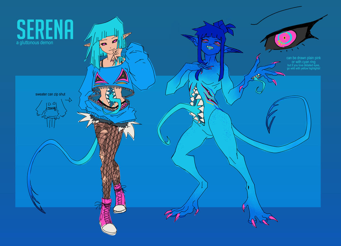 original character design for project of characters based on the 7 sins